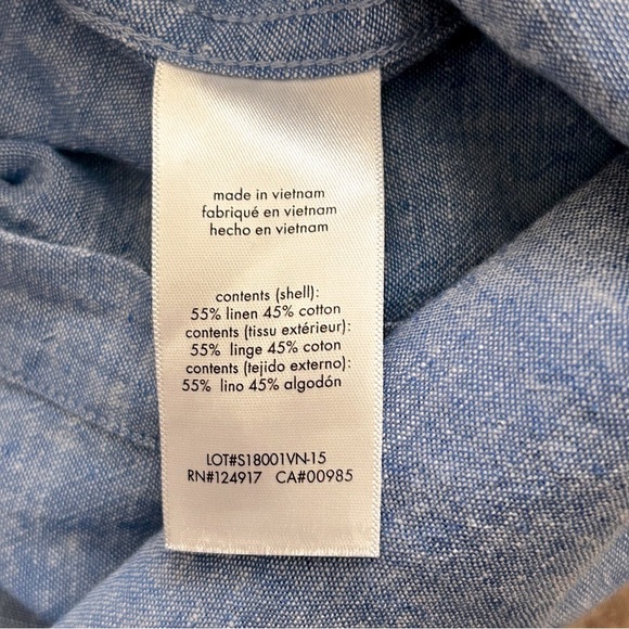 Onia Button Down Short Sleeve Linen/Cotton Shirt - Picture 5 of 8